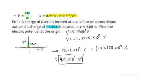 determine the electric potential for all points within the box|how to find electrical potential.